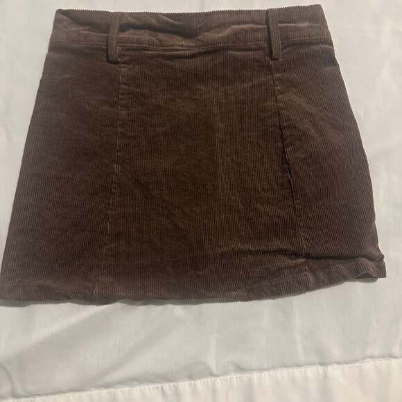 Altar'd State Brown Corduroy Zip-Front Cottage Core Mini Skirt-XS - Picture 5 of 6